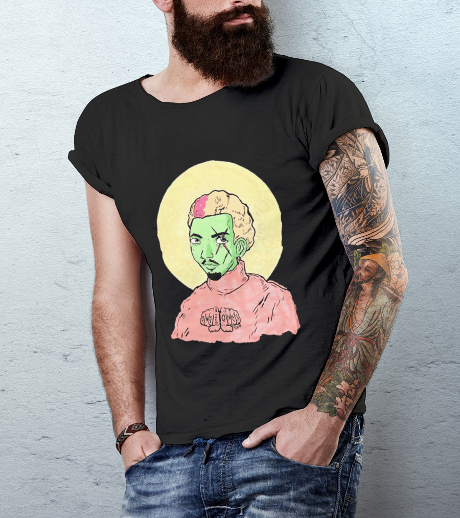 Chris Brown One Of Them Ones Tour 2026 Green Face Pink Hair Halo T-Shirt