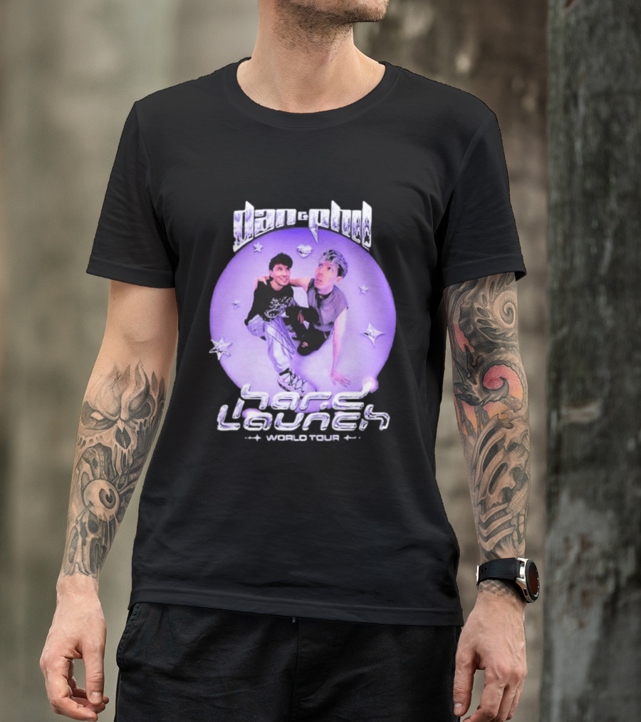Dan And Phil Hard Launch World Tour 2026 2027 Purple Circle Star T-Shirt