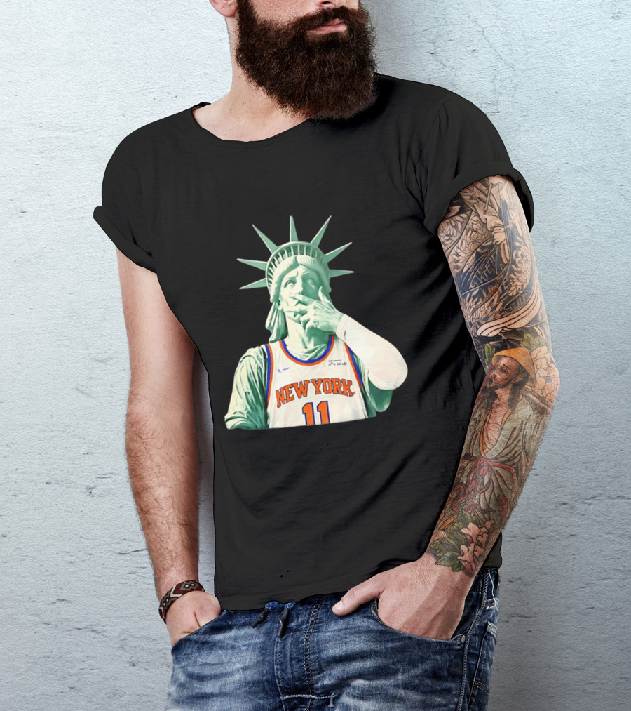 New York Knicks Statue Of Liberty Number 11 Jalen Brunson 2026 T-Shirt