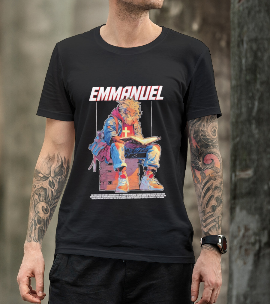 Emmanuel The Spirit Of The Lord God Is Upon Me Lion Reading To Comfort All That Mourn T-Shirt
