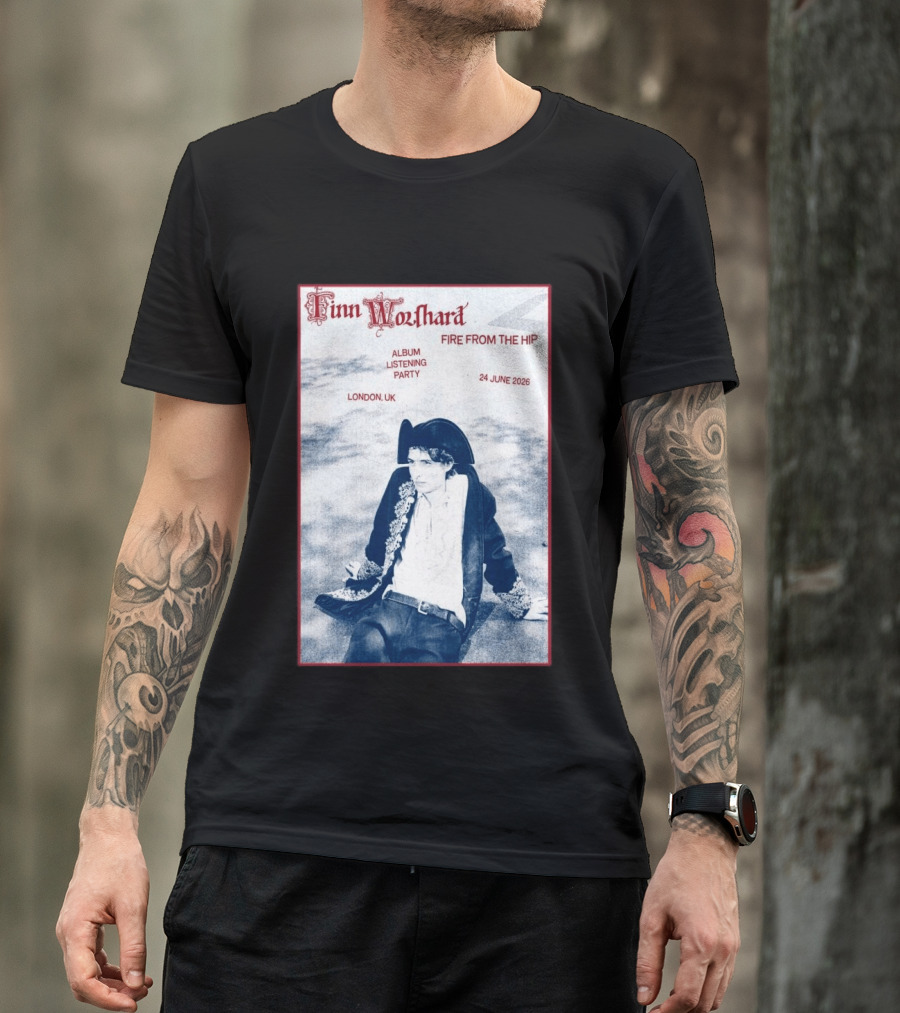 Finn Wolfhard Fire From The Hip Album Listening Party London UK June 24 2026 T-Shirt