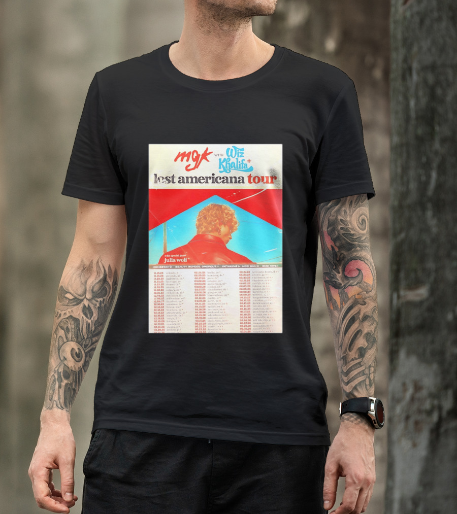 MGK Wiz Khalifa Lost Americana Tour Julia Wolf Guest T-Shirt