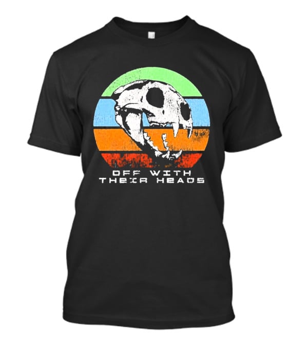 Off With Their Heads Skull Rainbow Stripes T-Shirt