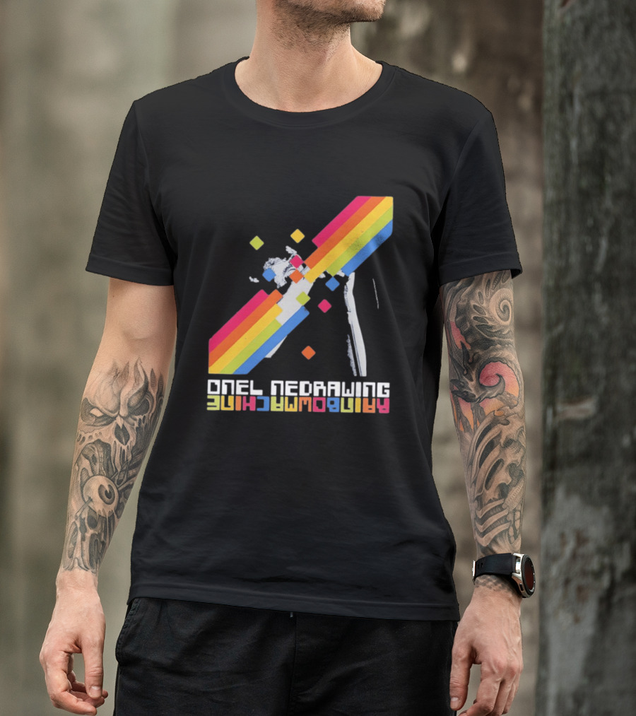 Onelinedrawing Rainbowmachine Colorful Abstract Blocks T-Shirt