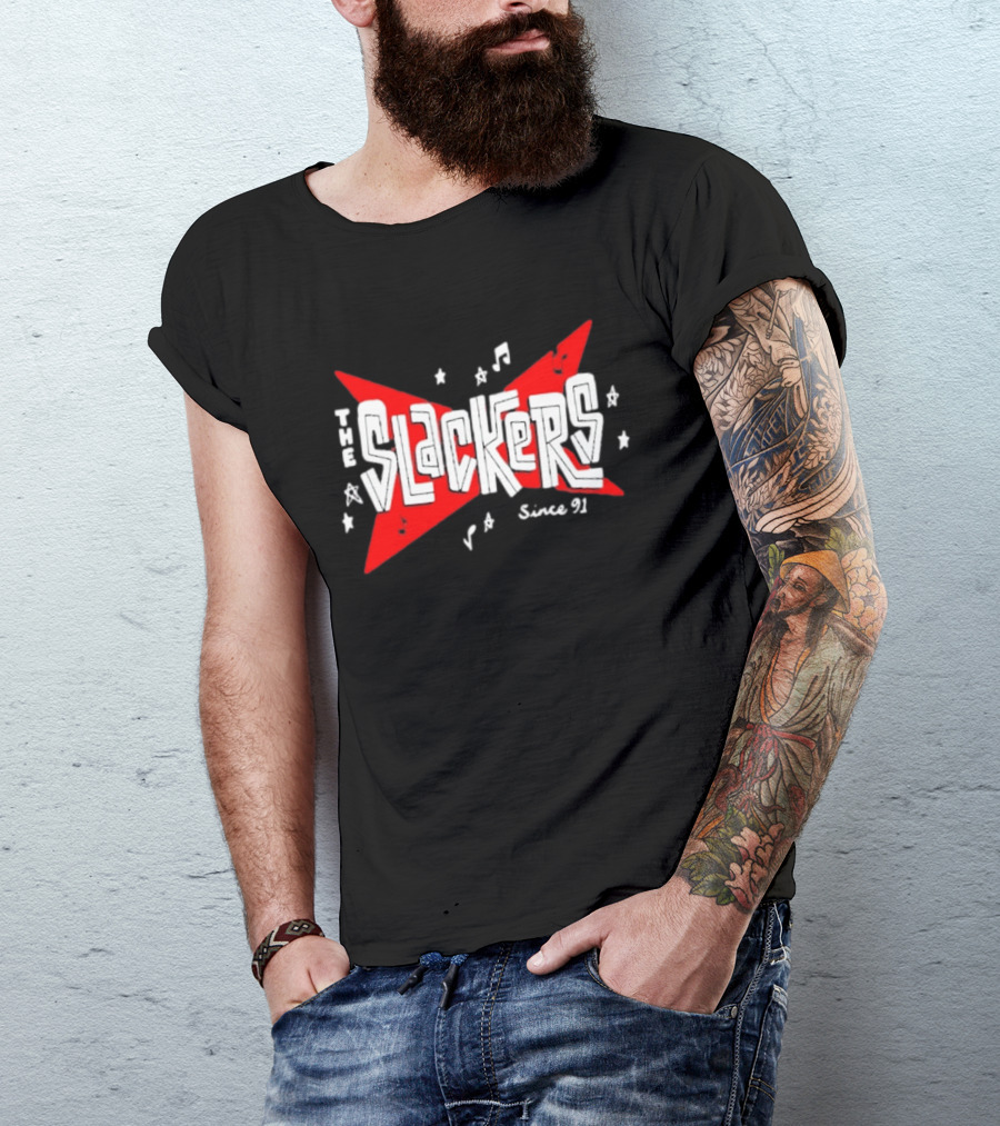 The Slackers Since 91 Tour Retro Music Notes And Stars T-Shirt