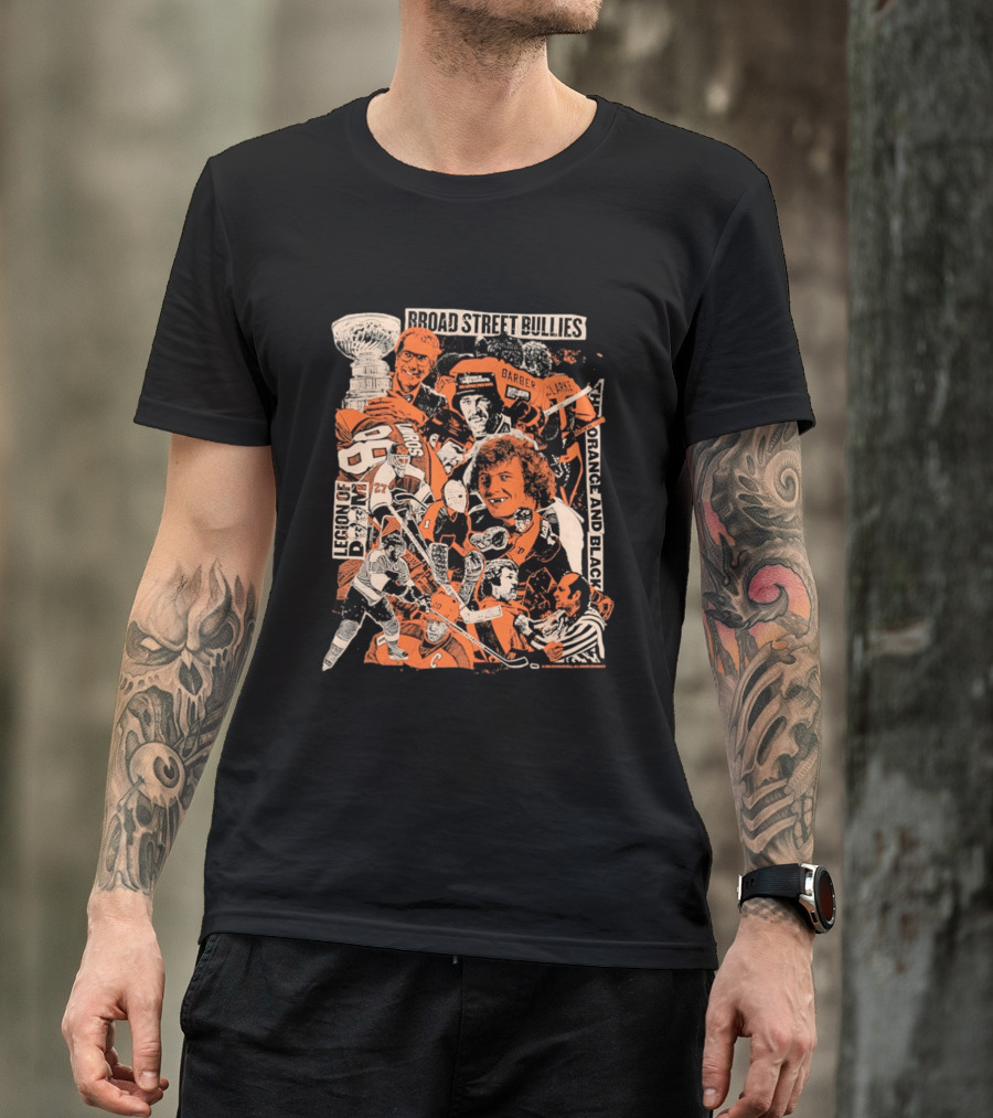 Philadelphia Flyers Broad Street Bullies Legion Of Doom Orange And Black T-Shirt