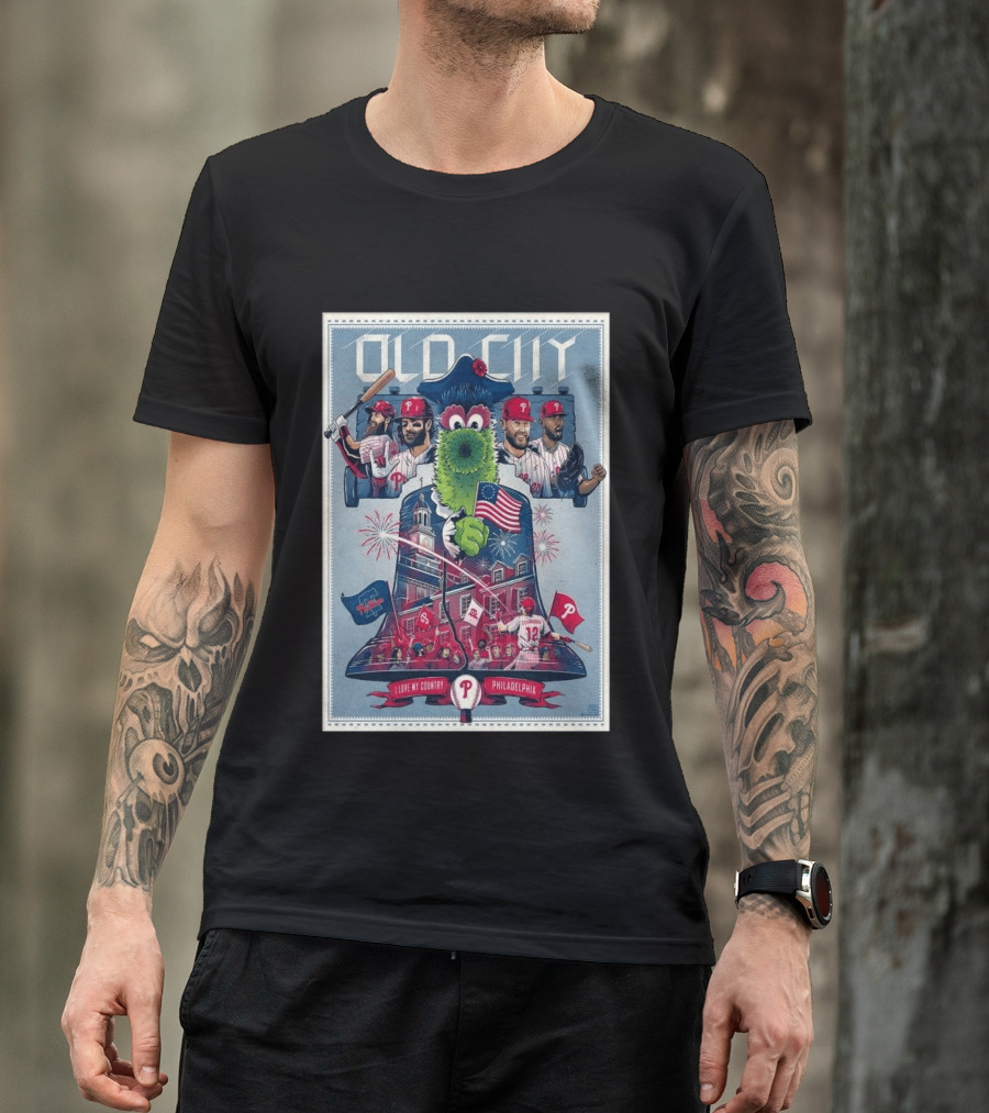 Old City Phillies I Love My Country Philadelphia T-Shirt