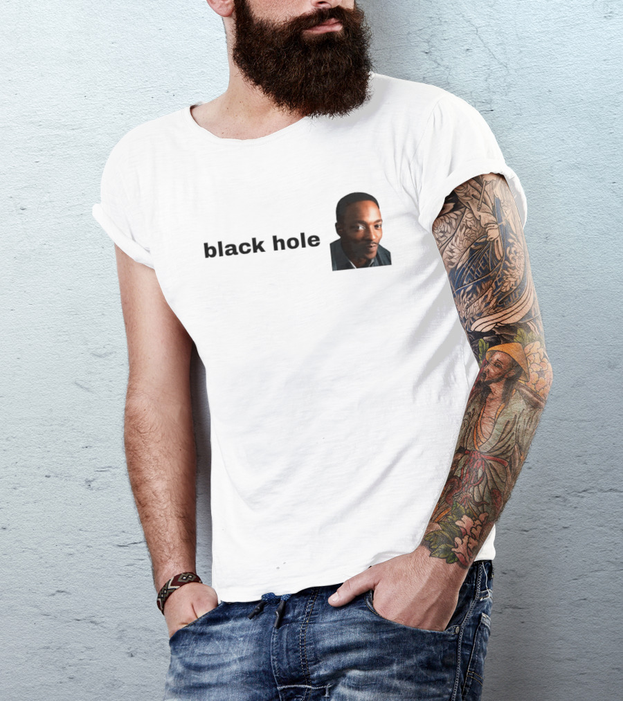 Black Hole Anthony Mackie Face T-Shirt