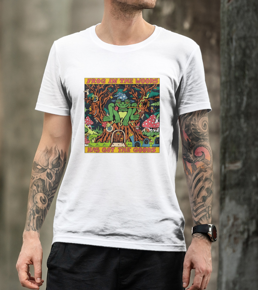 Frog In The Woods Has Got The Goods Killer Acid Psychedelic Forest Scene T-Shirt
