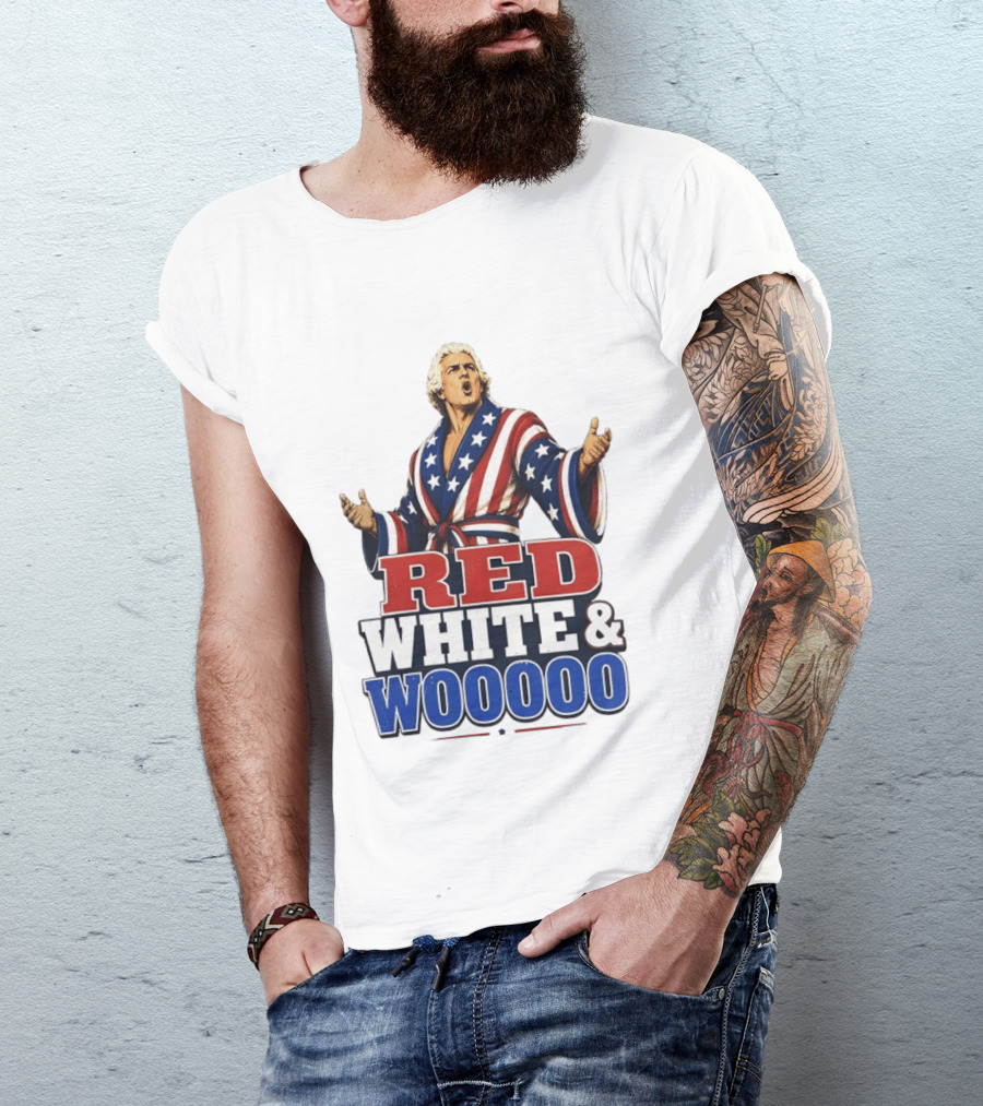 Ric Flair Red White And Woooo USA Wrestling Legend 4th Of July Celebration T-Shirt