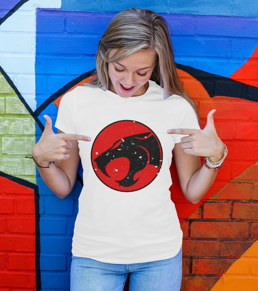 Thunder Jaguar Cat Red Circle T-Shirt