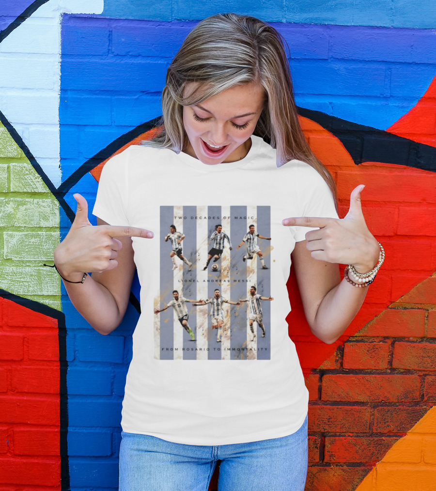 Two Decades Of Magic Lionel Andreas Messi Rosario Immortality T-Shirt
