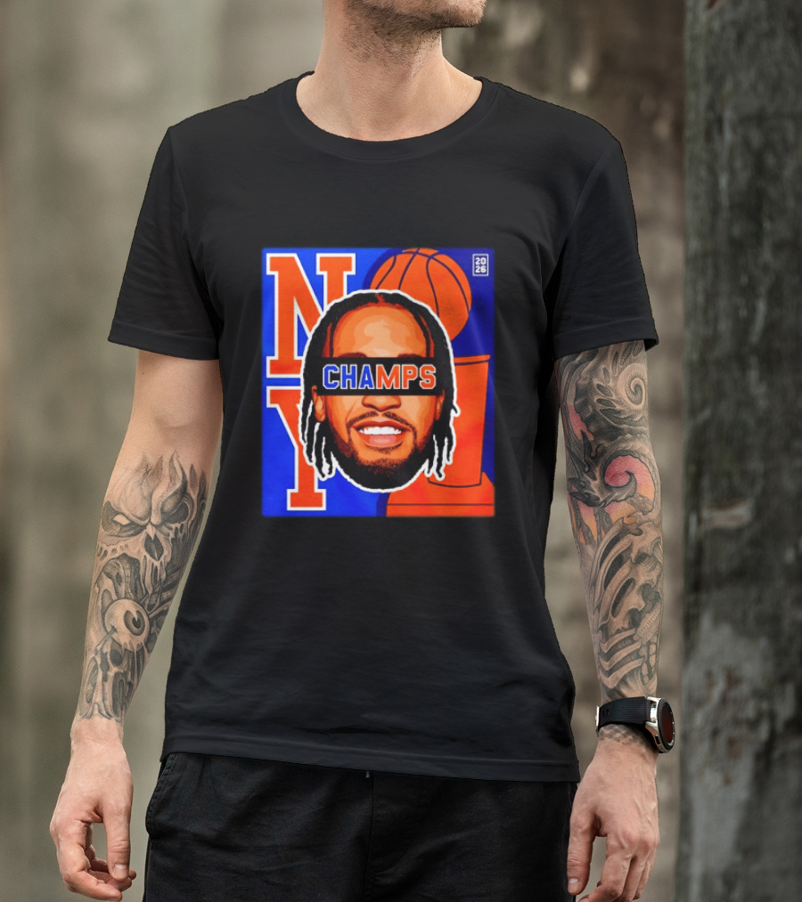 Jalen Brunson New York Knicks 2026 Champs Big Head NBA Basketball T-Shirt