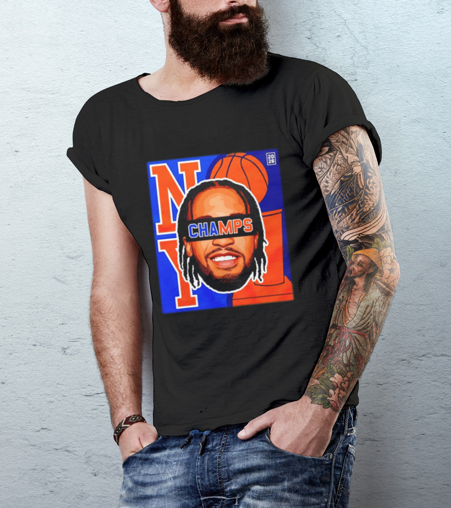 Jalen Brunson New York Knicks 2026 Champs Big Head NBA Basketball T-Shirt