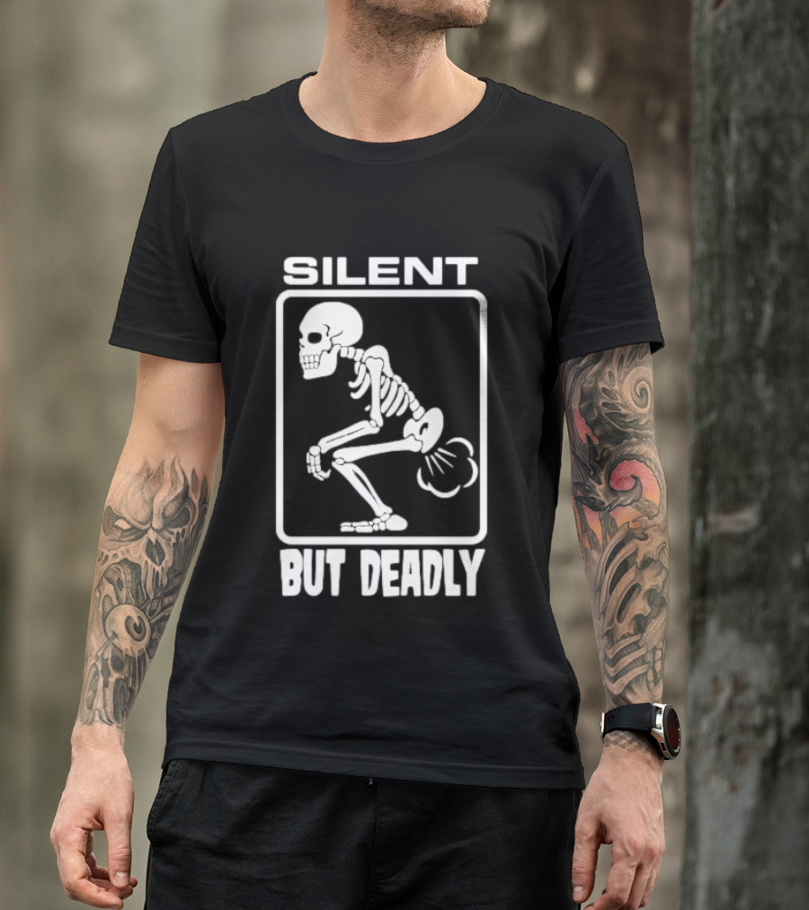 Silent But Deadly Skeleton Funny Halloween T-Shirt