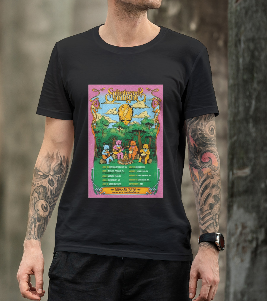 Splintered Sunlight Summer 2026 Tour New Martinsville King Prussia Asbury Waterbury Manchester Ardmore Long Pond Branch Lakewood T-Shirt