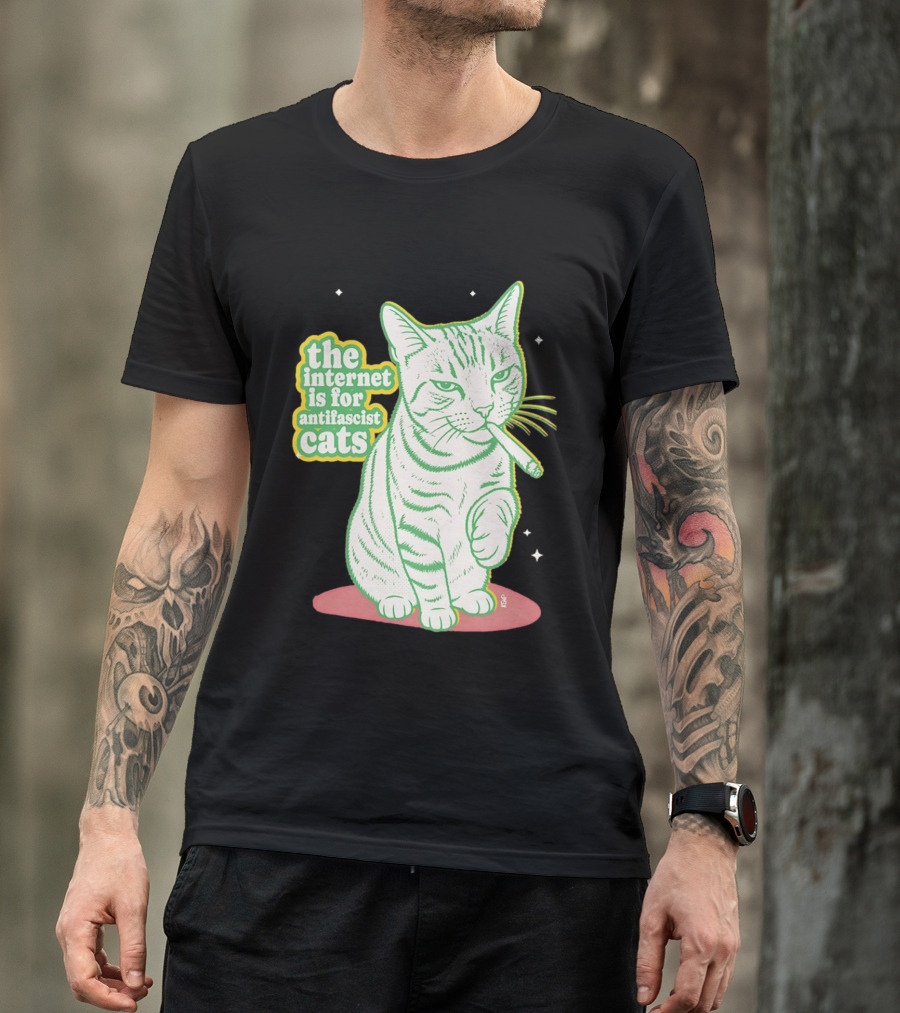 Antifascist Cats Internet Humor Smoky Cat Relaxation T-Shirt