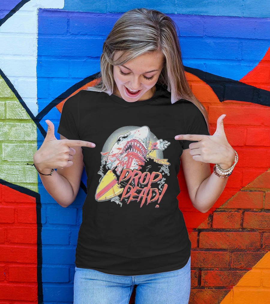 Drop Dead Shark Attack Surfboard T-Shirt