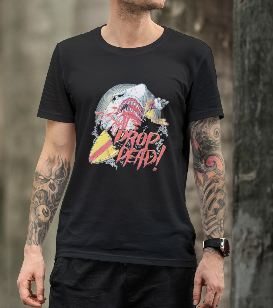 Drop Dead Shark Attack Surfboard T-Shirt