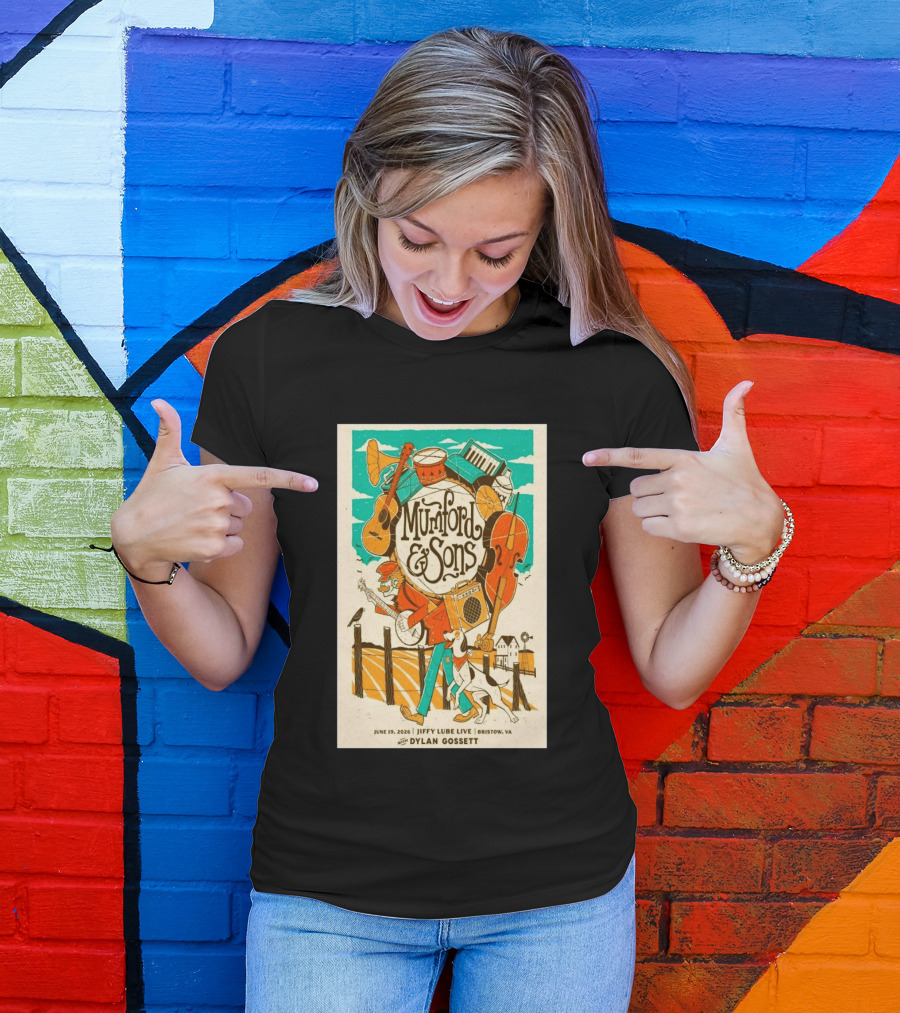 Mumford & Sons Dylan Gossett Jiffy Lube Live June 19 2026 Bristow Virginia T-Shirt