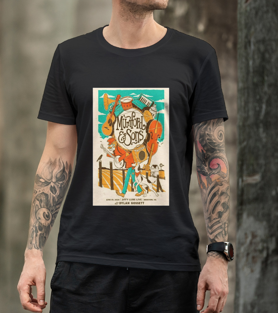 Mumford & Sons Dylan Gossett Jiffy Lube Live June 19 2026 Bristow Virginia T-Shirt