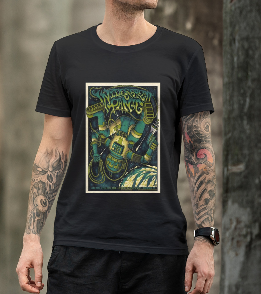 Widespread Panic Space Themed Red Rocks Amphitheatre Morrison CO June 26 27 28 2026 T-Shirt