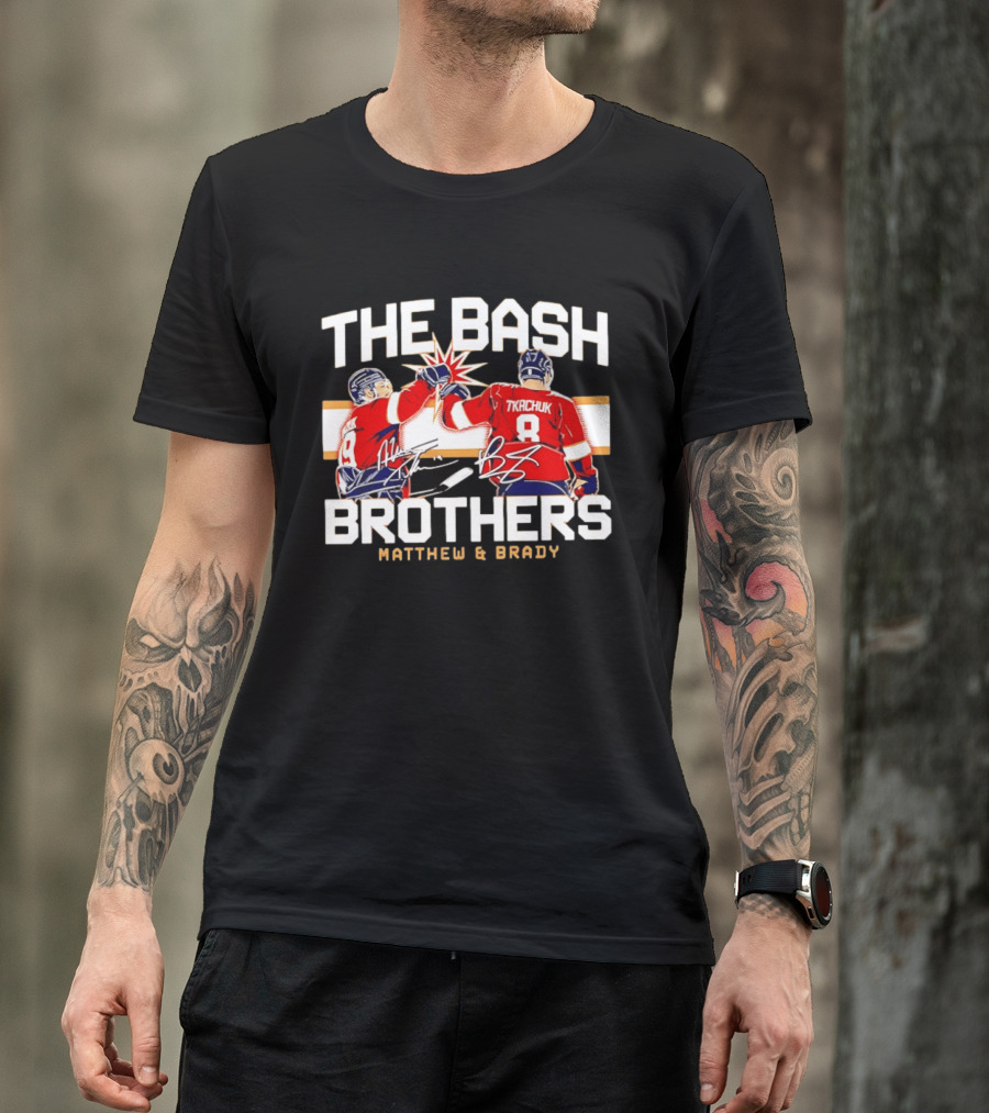 The Bash Brothers Matthew Brady Tkachuk Signatures Panthers T-Shirt
