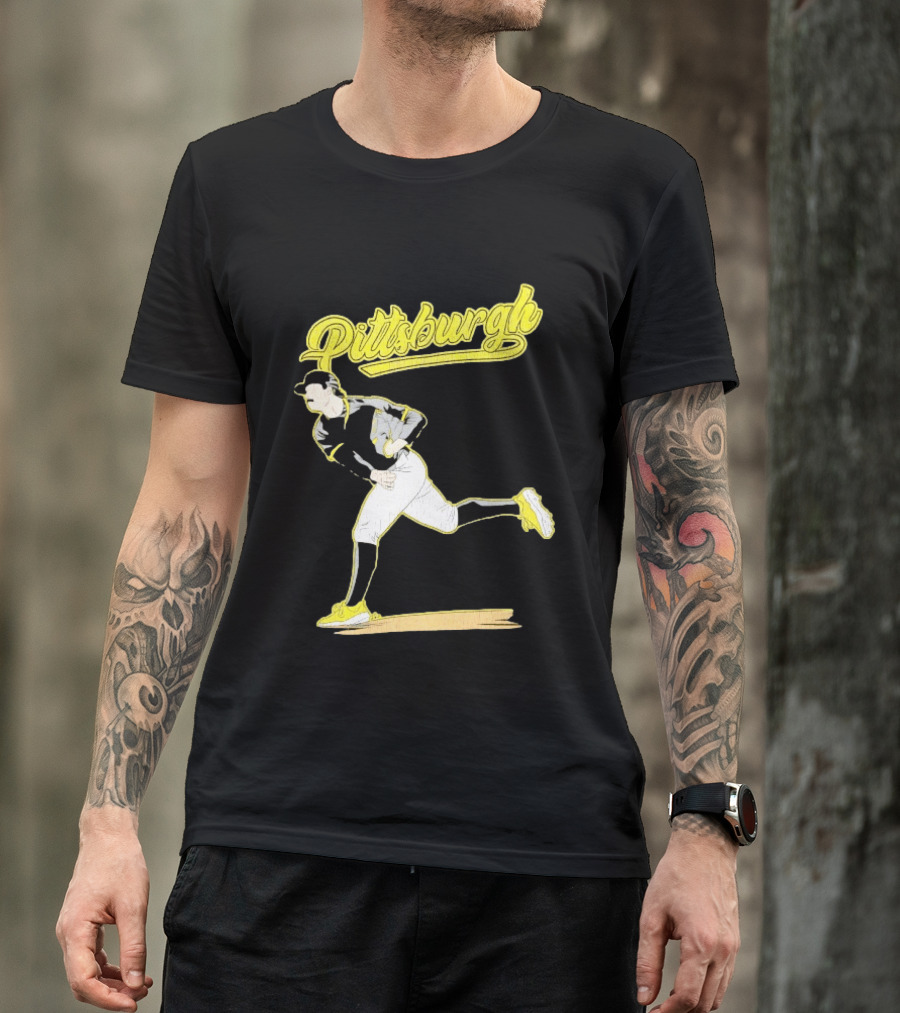 Pittsburgh Pirates Paul Skenes Baseball Player Throwing Action T-Shirt