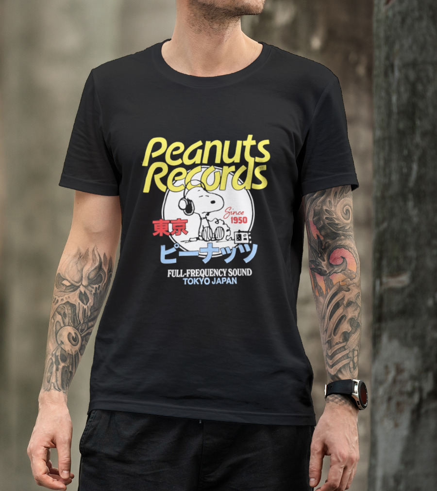 Peanuts Records Since 1950 Full Frequency Sound Tokyo Japan T-Shirt