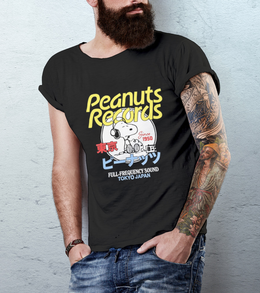 Peanuts Records Since 1950 Full Frequency Sound Tokyo Japan T-Shirt