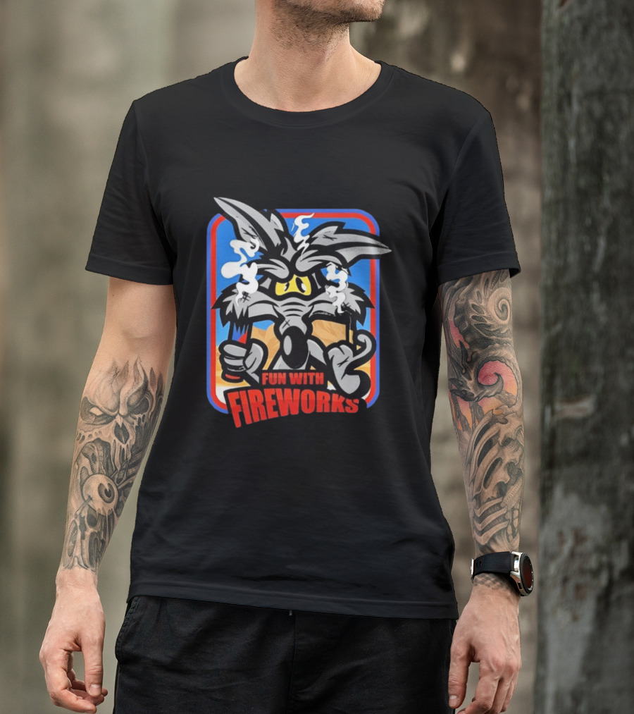 Wile E Coyote Looney Tunes Dynamite Fun With Fireworks T-Shirt