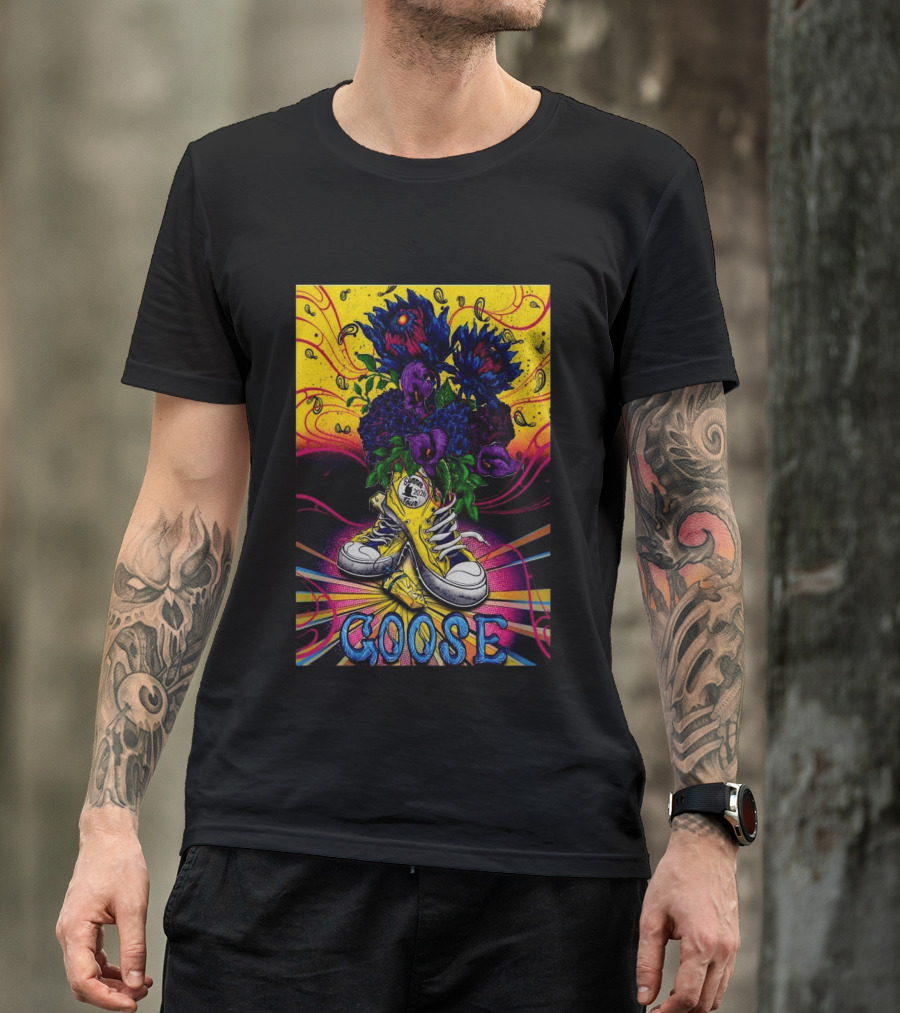 Goose Summer 2026 Tour Yellow Sneakers Floral Psychedelic T-Shirt