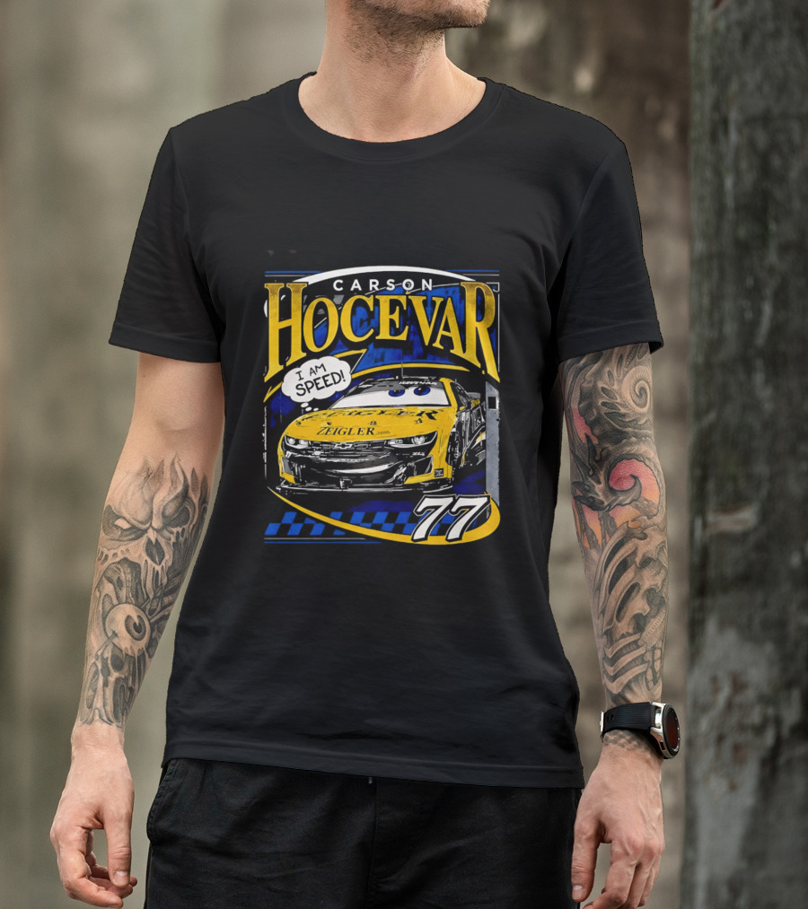 Carson Hocevar Speed Yellow Car 77 Racing T-Shirt