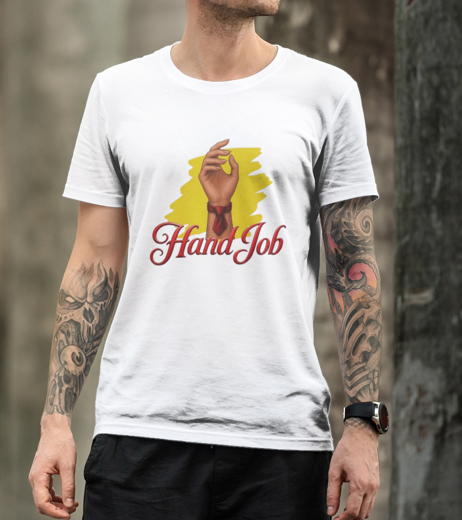Hand Job Humor Double Entendre Red Tie Playful T-Shirt