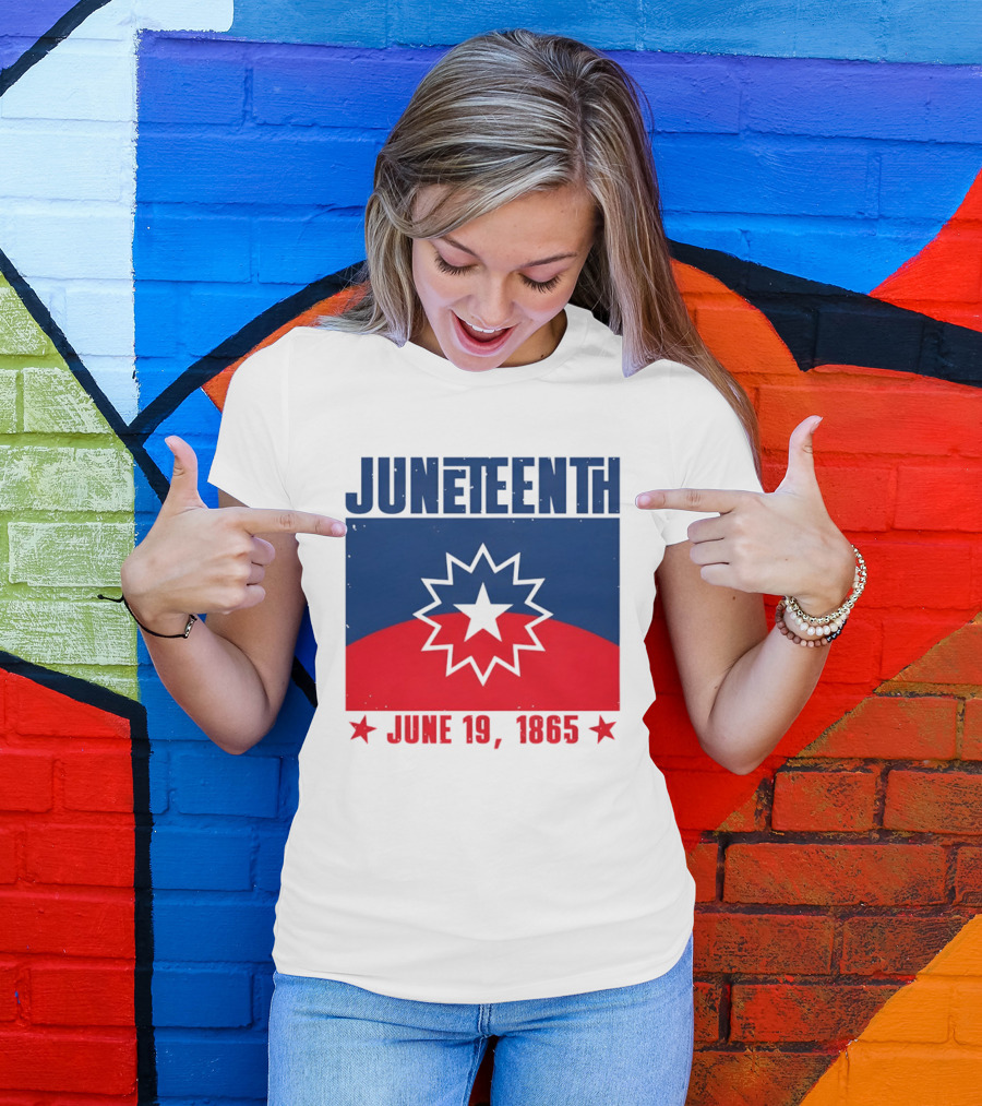 Juneteenth Red White Blue Freedom Flag June 19 1865 Emancipation Day T-Shirt