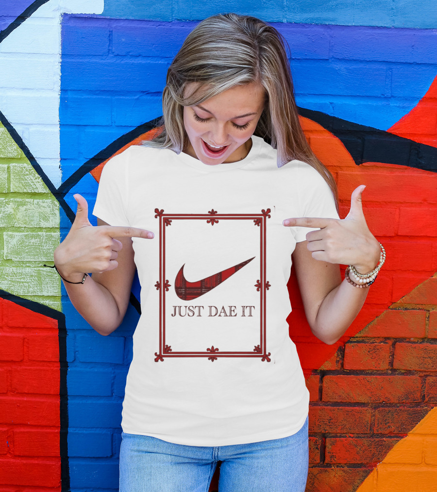Just Dae It Scottish Plaid Swoosh Scotland T-Shirt