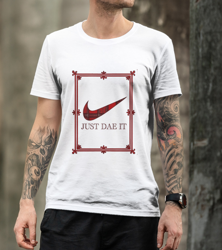 Just Dae It Scottish Plaid Swoosh Scotland T-Shirt