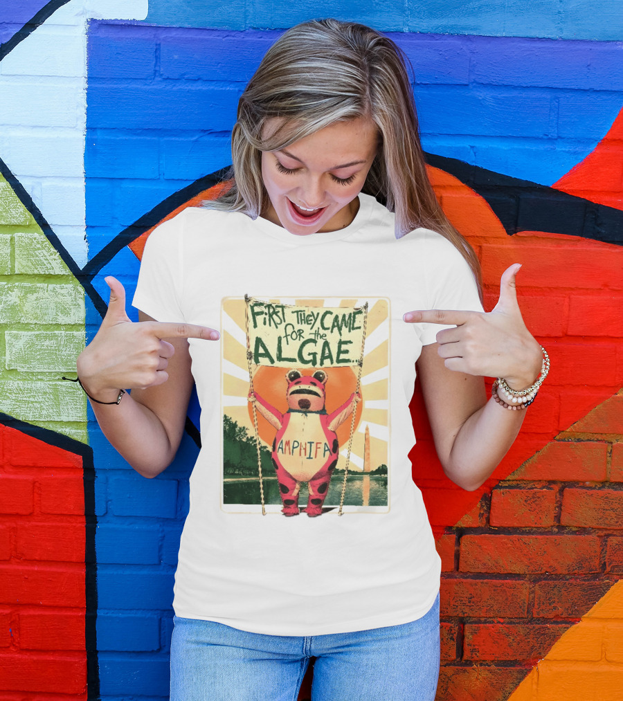 First They Came For The Algae Amphifa Frog Sunburst Protest T-Shirt