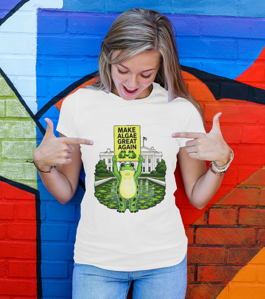 Frogs Team Algae Make Algae Great Again At White House 2026 T-Shirt