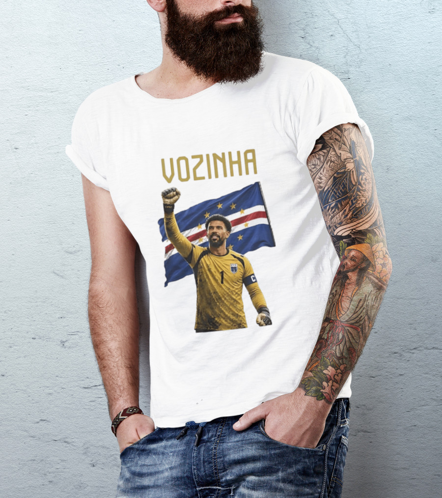 Vozinha Cape Verde National Football Team No 1 Celebration With Flag T-Shirt