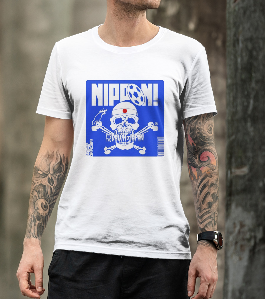 Nippon It's The Dawn Of Japan Skull Crossbones Soccer Ball T-Shirt