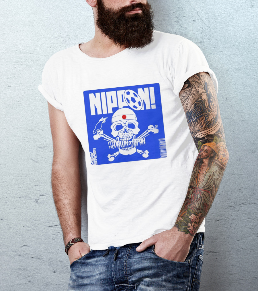 Nippon It's The Dawn Of Japan Skull Crossbones Soccer Ball T-Shirt