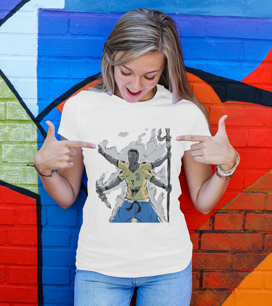 Vini Jr. Brazil Ryomen Sukuna Crossover Anime Character Fusion T-Shirt