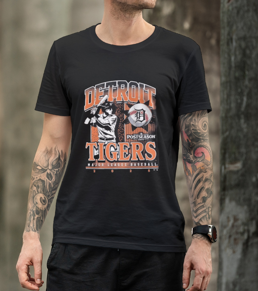 Detroit Tigers 2025 MLB Postseason Baseball Swing T-Shirt