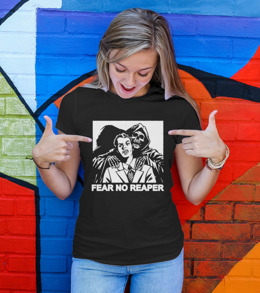 Fear No Reaper Grim Death Skull Horror T-Shirt