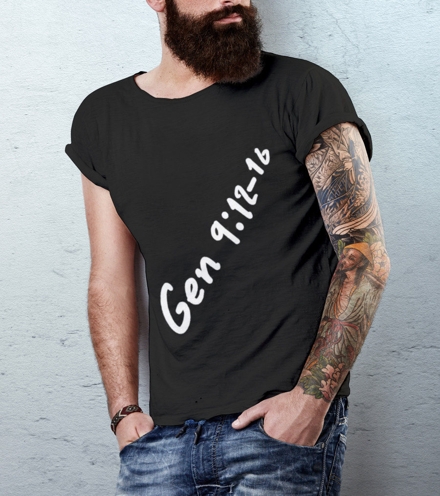 Gen 9:12 16 Text Diagonal Scripture Reference T-Shirt