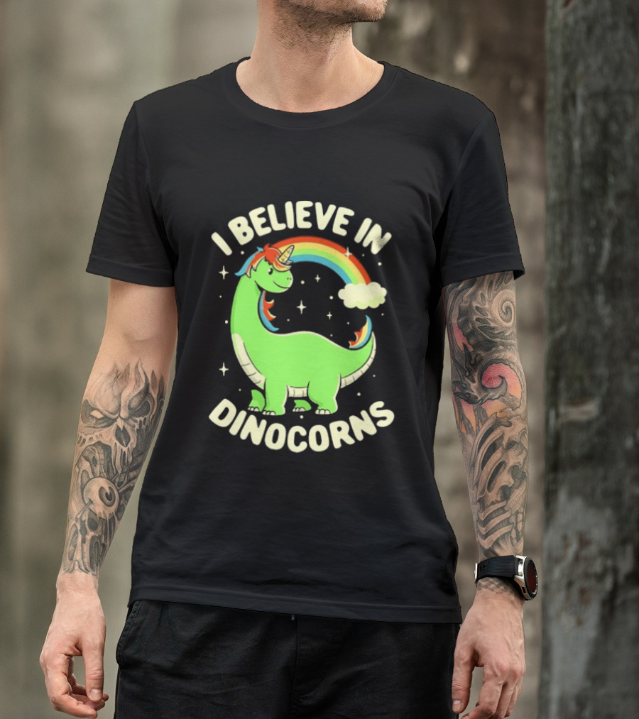 I Believe In Dinocorns Dinosaur Unicorn Rainbow Magic T-Shirt