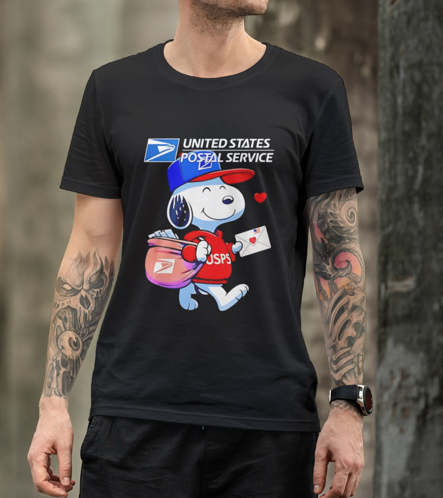 Snoopy USPS Mail Carrier United States Postal Service Official Collaboration T-Shirt