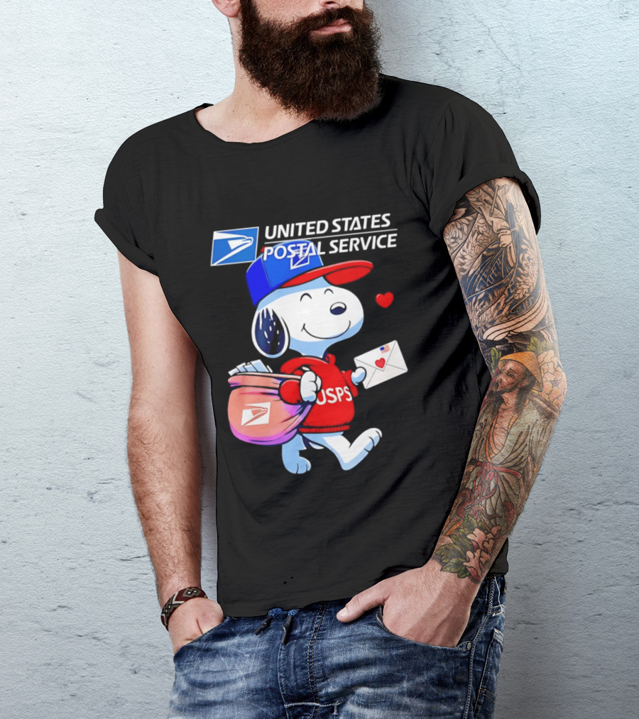 Snoopy USPS Mail Carrier United States Postal Service Official Collaboration T-Shirt
