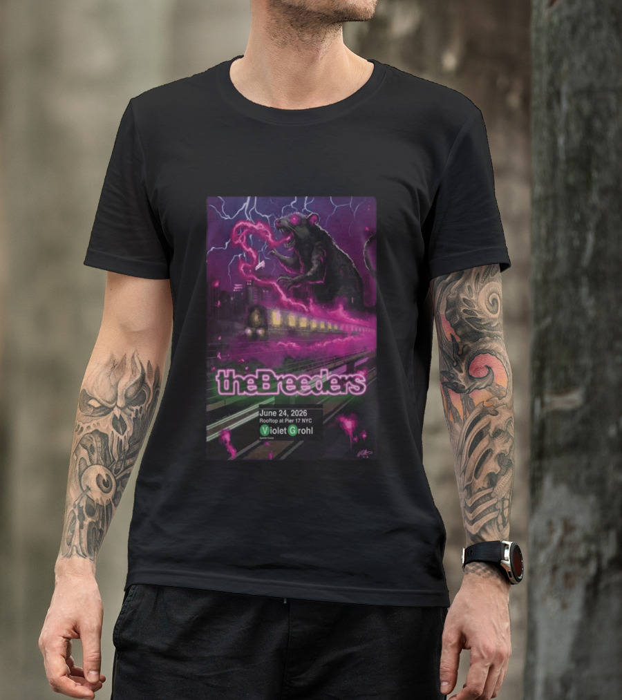 The Breeders June 24 2026 Rooftop At Pier 17 NYC Violet Grohl Guest T-Shirt